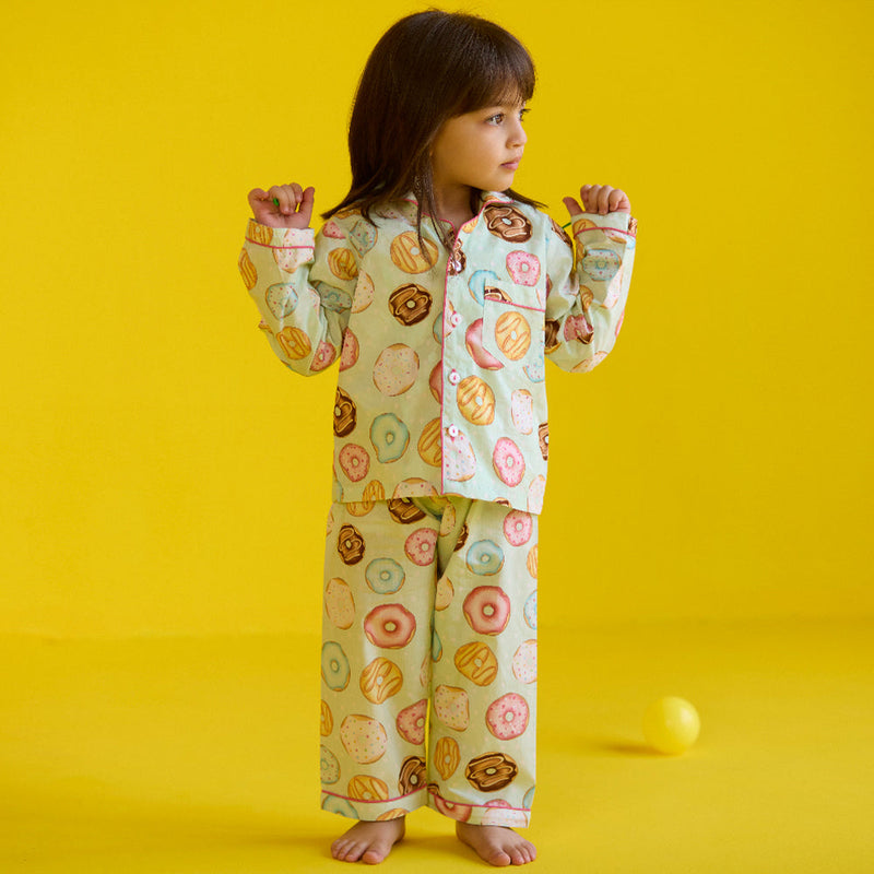 Doughnut Aqua Pajama Set For Kids