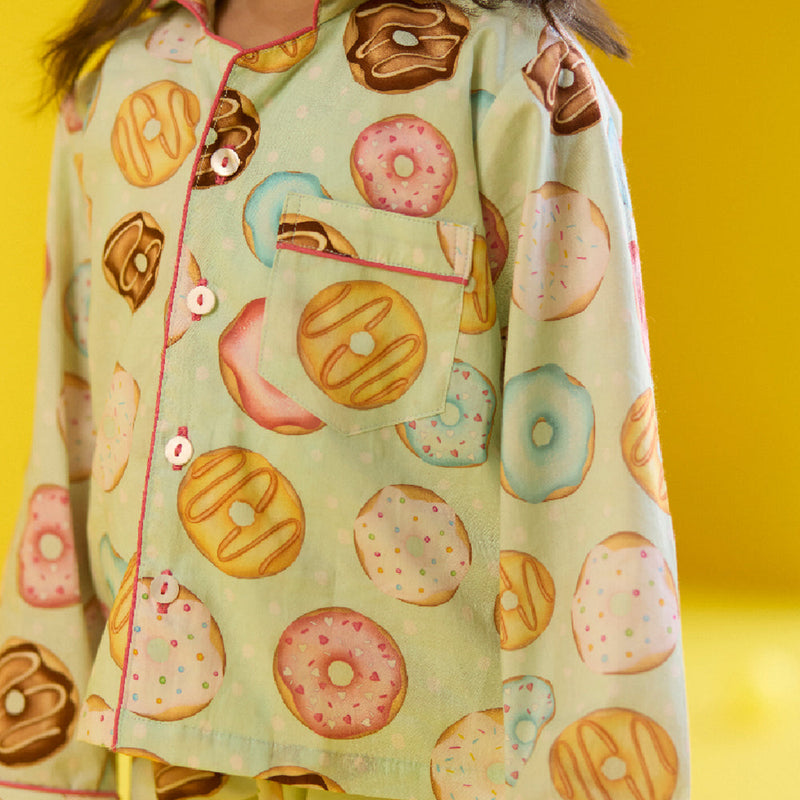 Doughnut Aqua Pajama Set For Kids