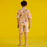 Doughnut Peach Shorts Set For Kids