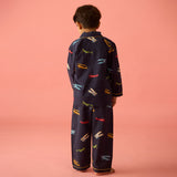 Vintage Planes Navy Pajama Set For Kids