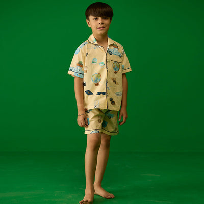 Travel Pima Shorts Set For Kids