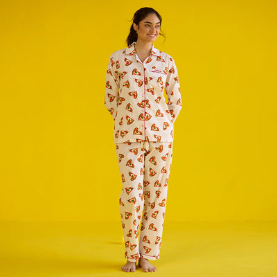 Women Pizza Party Pima Pajama Set