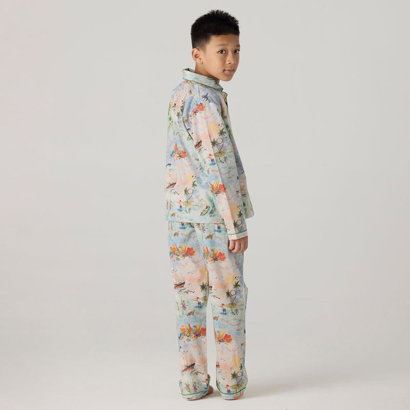 Ocean Pima Pajama Set For Kids