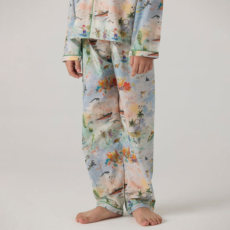 Ocean Pima Pajama Set For Kids