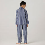 Navy Bold Striped Pajama Set For Kids