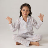 Serene Striped Pima Pajama Set For Kids