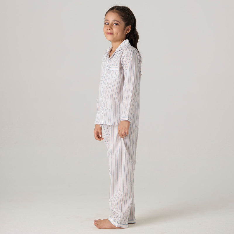 Serene Striped Pima Pajama Set For Kids