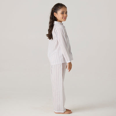 Serene Striped Pima Pajama Set For Kids