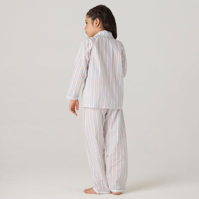 Serene Striped Pima Pajama Set For Kids