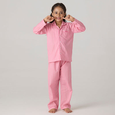 Candy Striped Pima Pajama Set For Kids