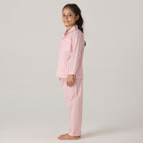 Blush Striped Pima Pajama Set For Kids