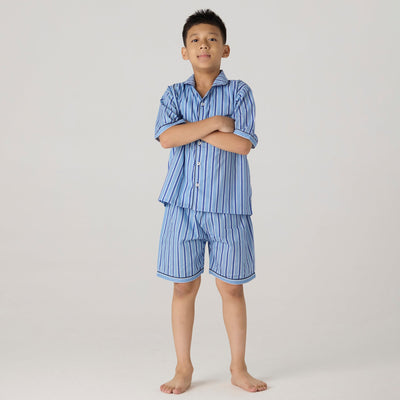 Nautical Striped Pima Shorts Set For Kids