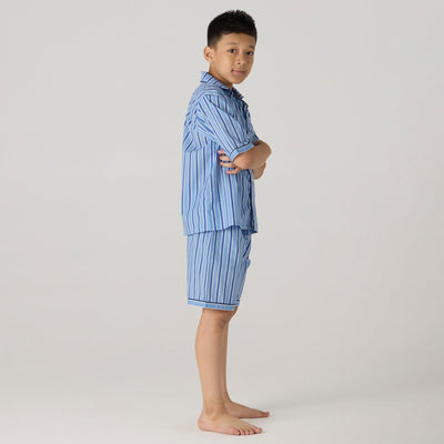 Nautical Striped Pima Shorts Set For Kids