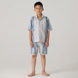 Coastal Striped Pima Shorts Set For Kids