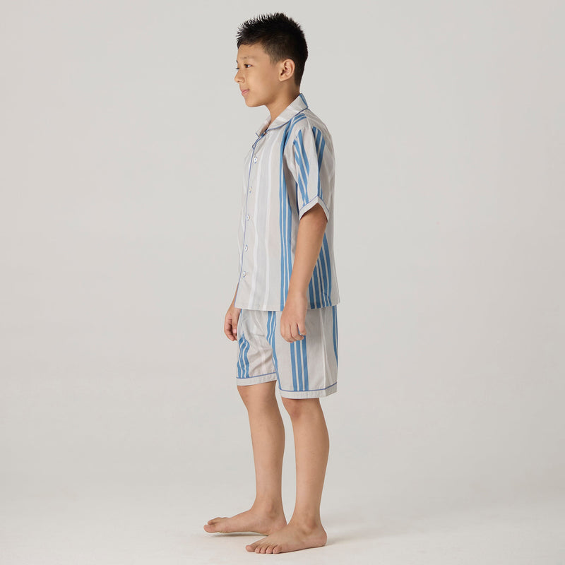 Coastal Striped Shorts Set For Kids