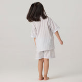 Serene Striped Pima Shorts Set For Kids