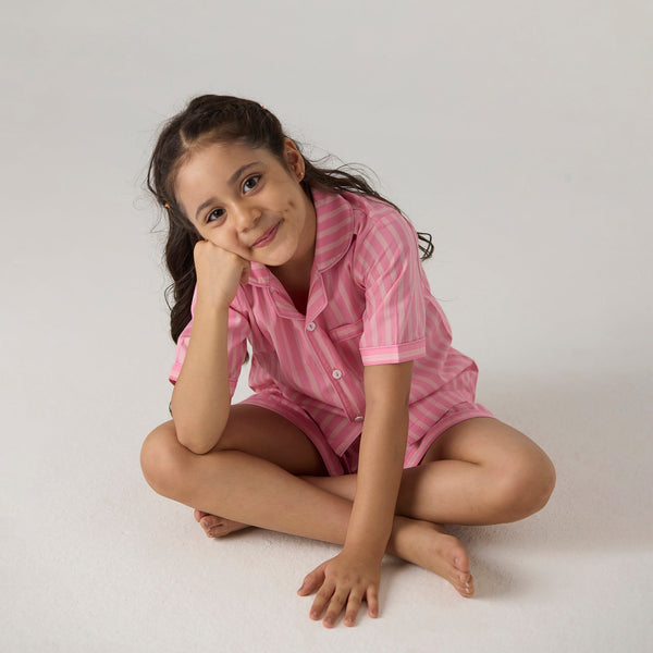 Candy Striped Shorts Set For Kids