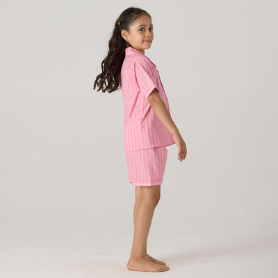 Candy Striped Pima Shorts Set For Kids