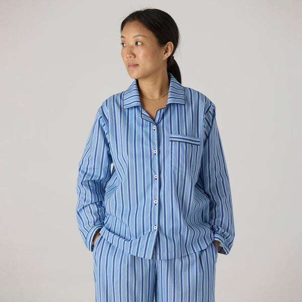 Women Nautical Striped Pajama Set