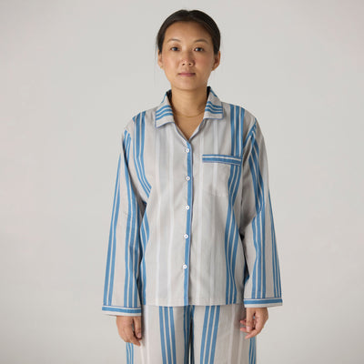 Women Coastal Striped Pima Pajama Set