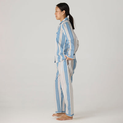 Women Coastal Striped Pima Pajama Set