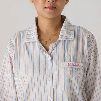 Women Serene Striped Pima Pajama Set