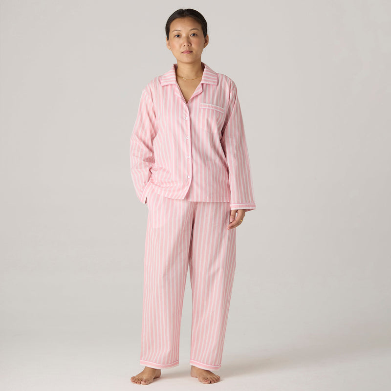 Women Blush Striped Pajama Set