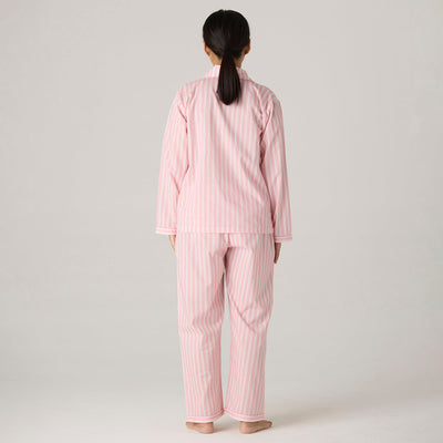 Women Blush Striped Pima Pajama Set