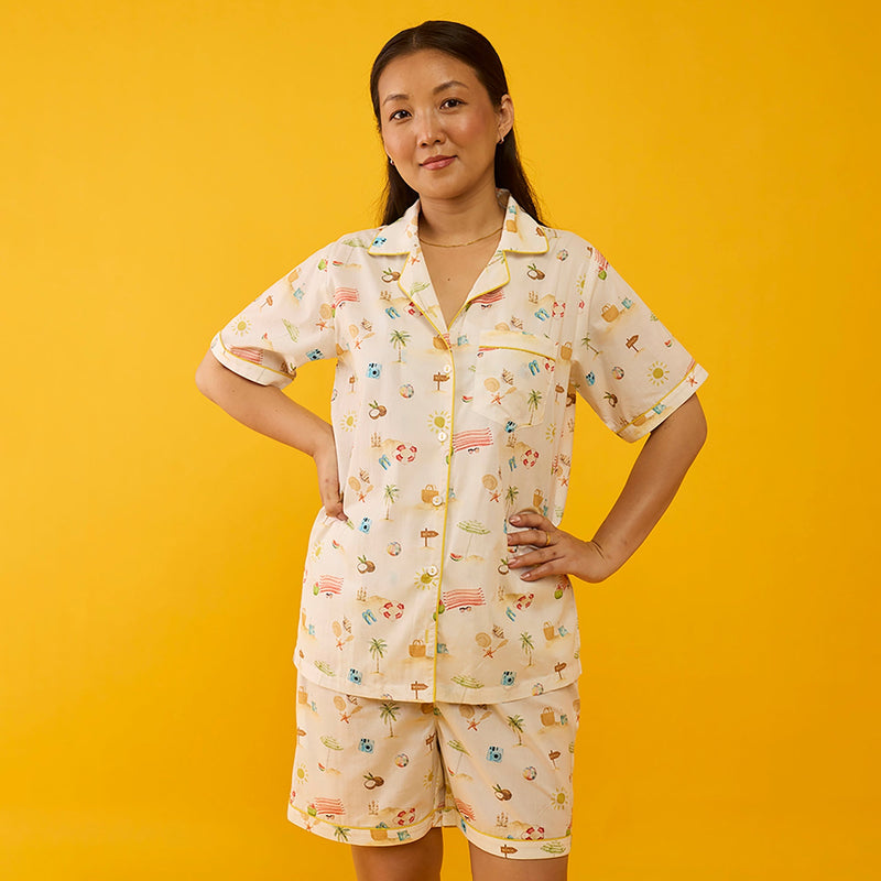 Women Tropical Days Pima Shorts Set