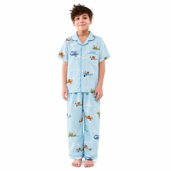 Sky Safari Pima Pajama Set For Kids