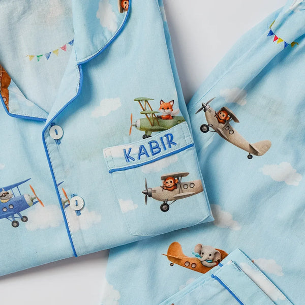 Sky Safari Pima Pajama Set For Kids