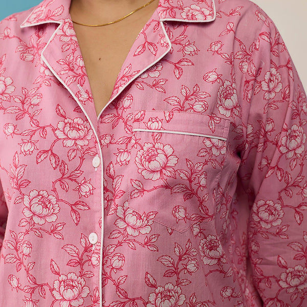 Women Vintage Blooms (Blush) Pima Pajama Set