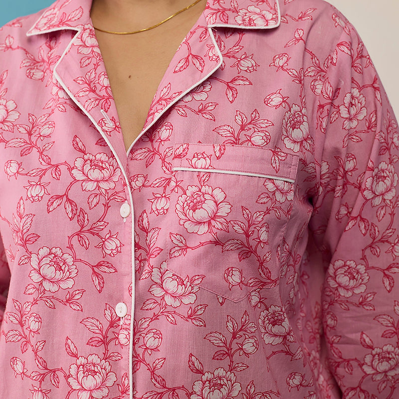 Women Vintage Blooms (Blush) Pima Pajama Set