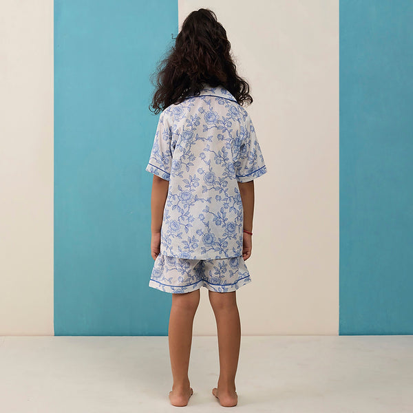 Vintage Blooms Pima Shorts Set For Kids