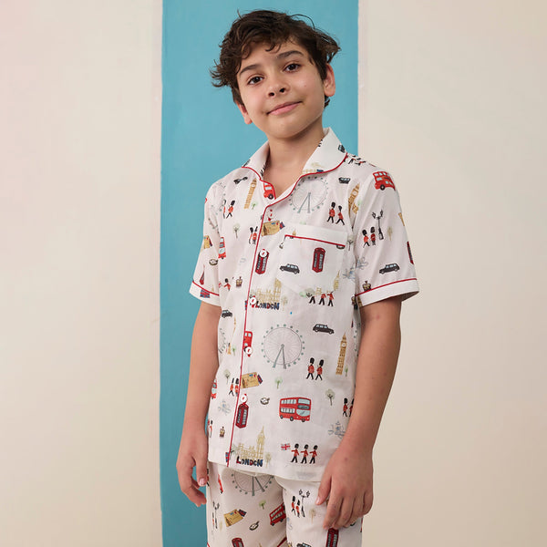 London Dreams Pima Shorts Set For Kids
