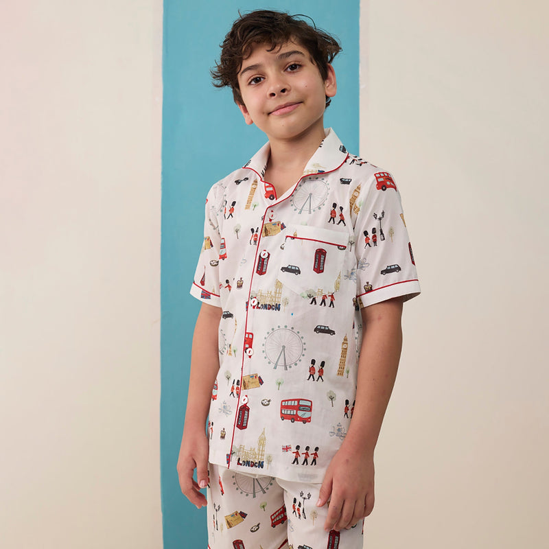 London Dreams Pima Shorts Set For Kids