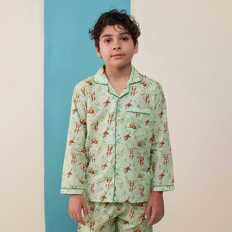 Monkeying Around Pima Pajama Set For Kids
