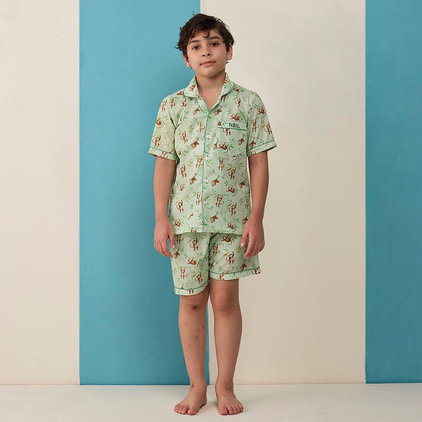 Monkeying Around Pima Shorts Set For Kids