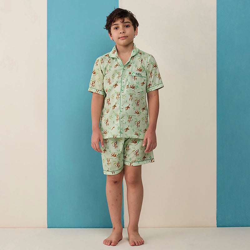 Monkeying Around Pima Shorts Set For Kids