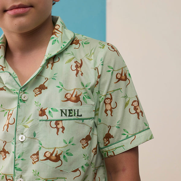 Monkeying Around Pima Shorts Set For Kids