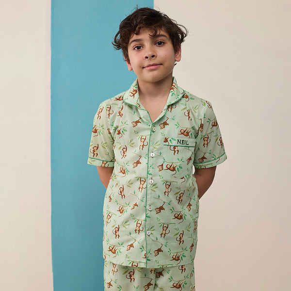 Monkeying Around Pima Shorts Set For Kids
