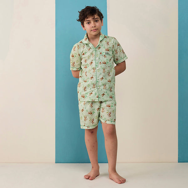 Monkeying Around Pima Shorts Set For Kids