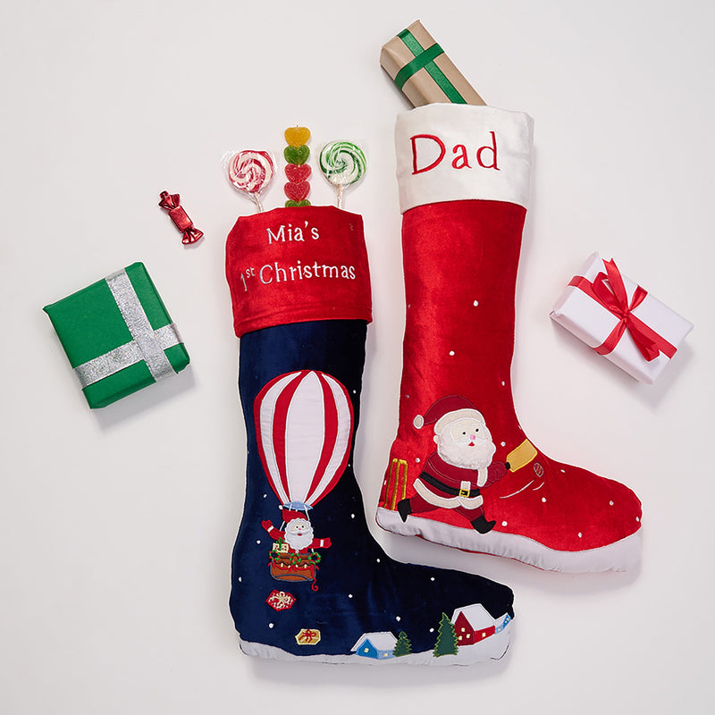 Santa's Balloon Ride Stocking