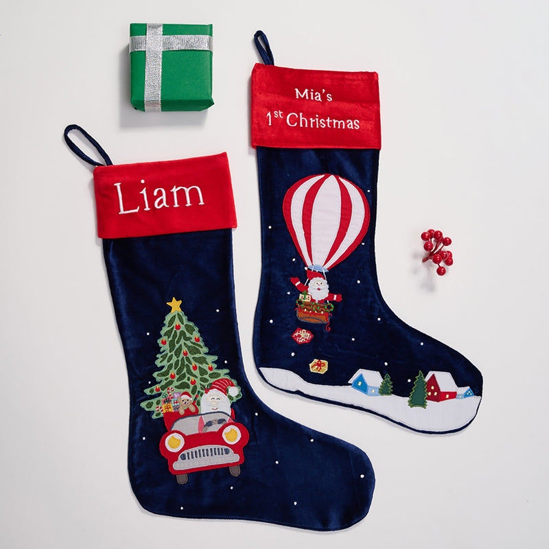 Santa’s Joyride Stocking (Blue)