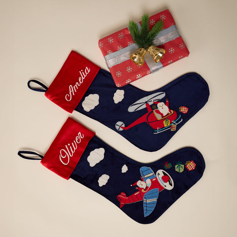 Santa's Copter Stocking