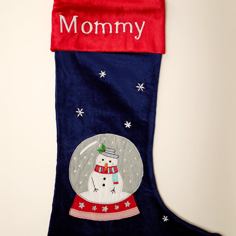 Snowman Snowglobe Stocking