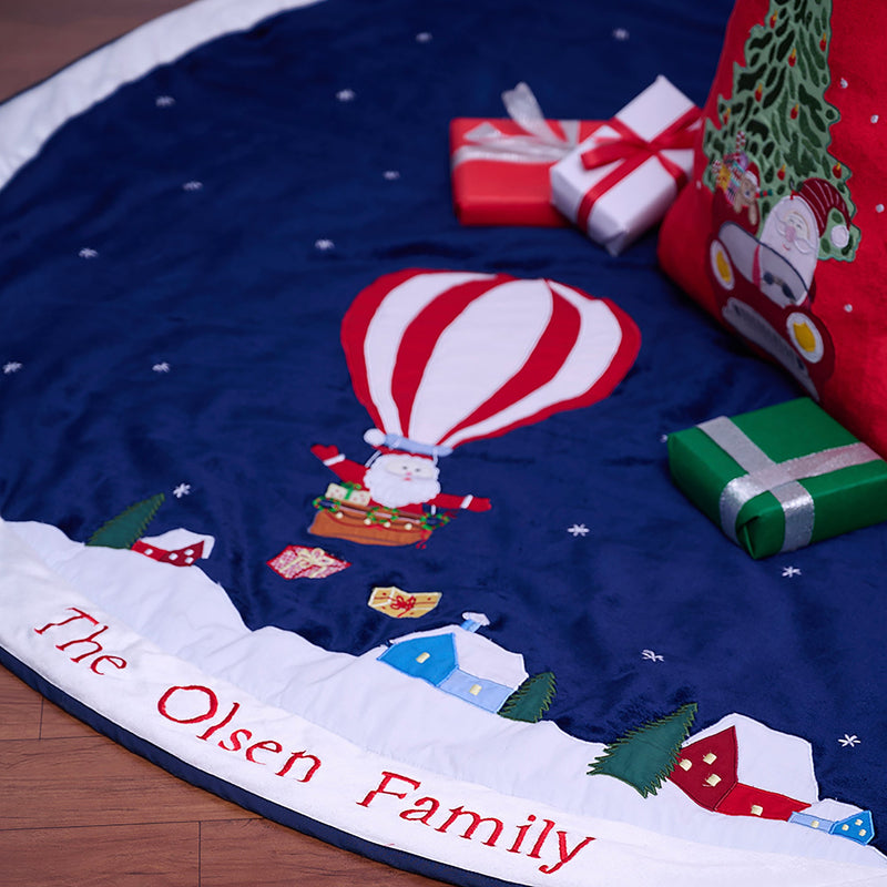 Santa's Balloon Ride Tree Skirt