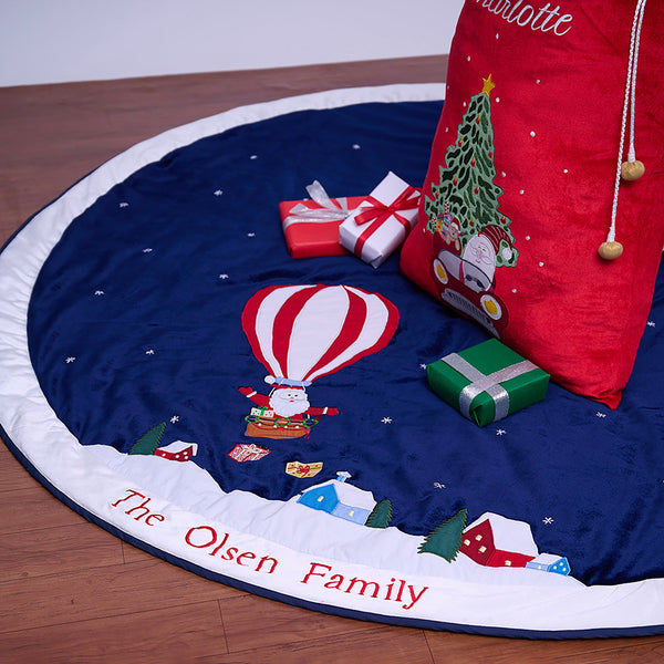 Santa's Balloon Ride Tree Skirt