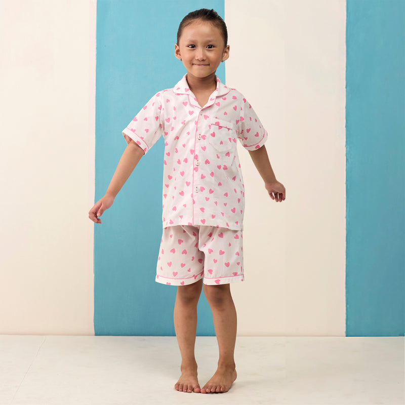 Love Sprinkle Pima Cotton Shorts Set  For Kids