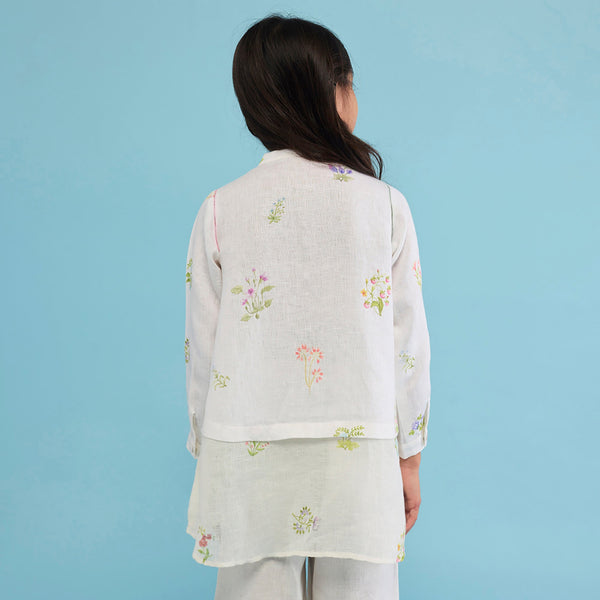 Leina A- Line Linen Co-ord Set - White